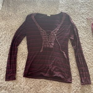 Henley long sleeved shirt